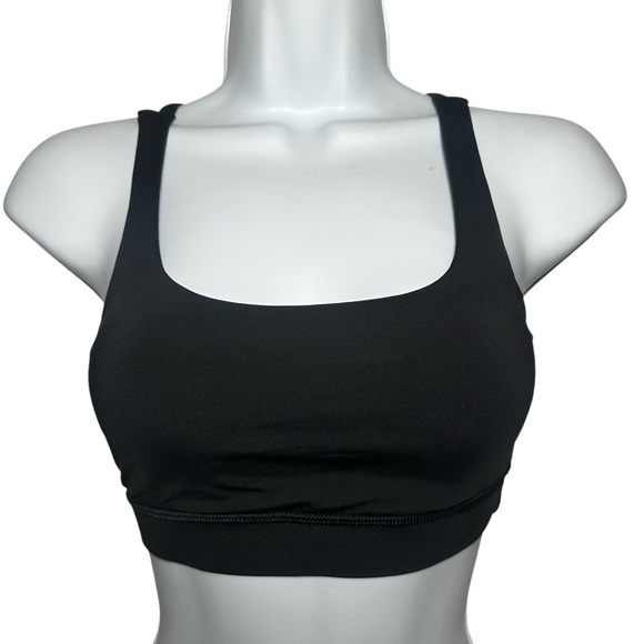 Lululemon Women’s Black Energy Medium Support Gym Yoga Crossback Bra- Size 2 - Picture 2 of 8